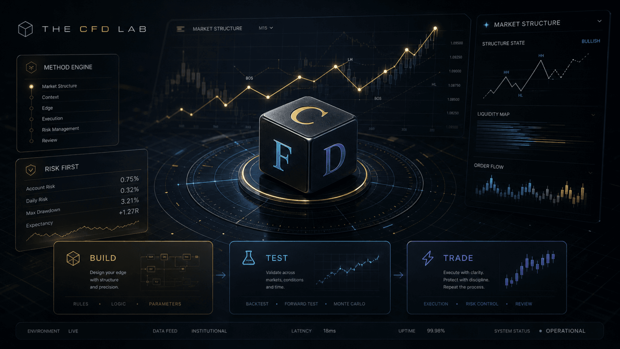 The CFD Lab Build Test Trade operational framework